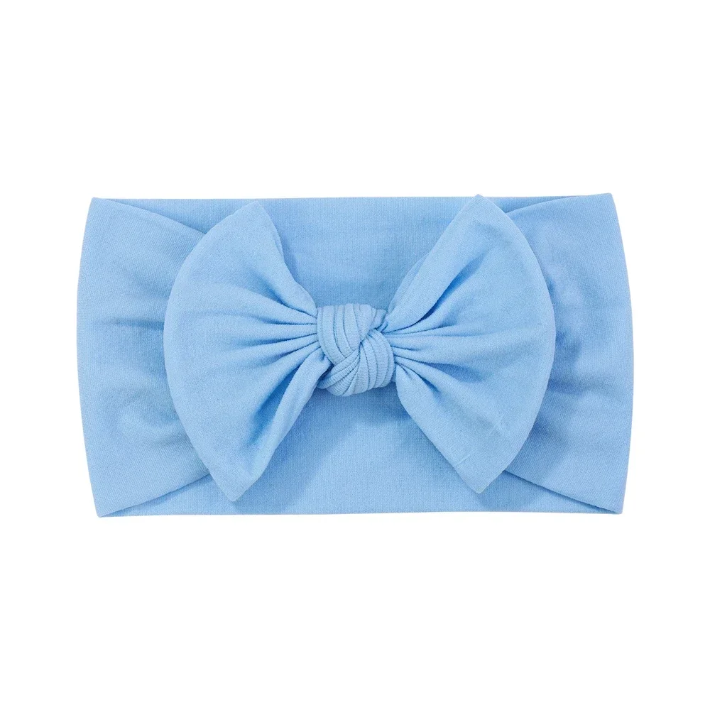 1 stücke Neugeborenen Baby Stirnband für Mädchen Elastische Stricken Kinder Turban Bögen Weiche Nylon Kinder Headwear Haar Zubehör: Dark Brown
