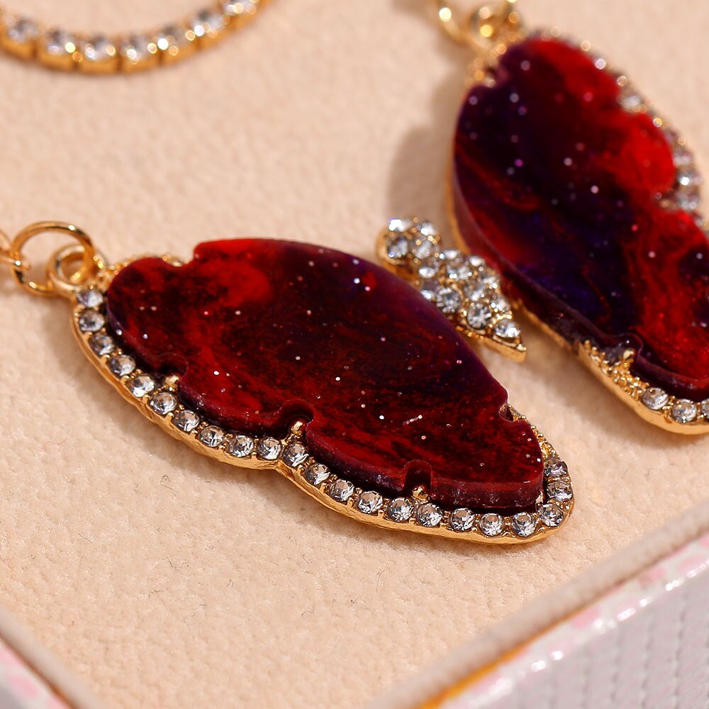 Flatfoosie Mode Glimmende Vlinder Hanger Kettingen Voor Vrouwen Multilayer Goud Zilver Kleur Kristal Ketting Sieraden Party