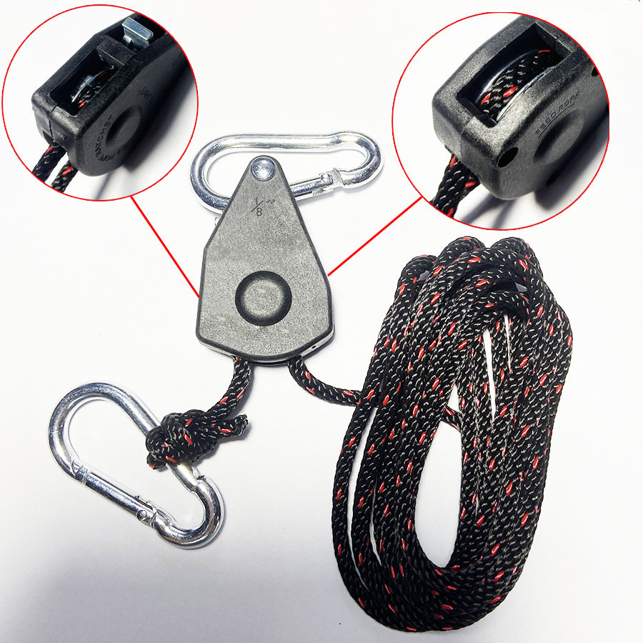 4/6/10mm Zelt Einstellbare Seil Verschluss Feste Schnalle Riemenscheibe Schlüssel Ratsche KleiderbüGel Lichter Heben Camping Markise Wind Seil