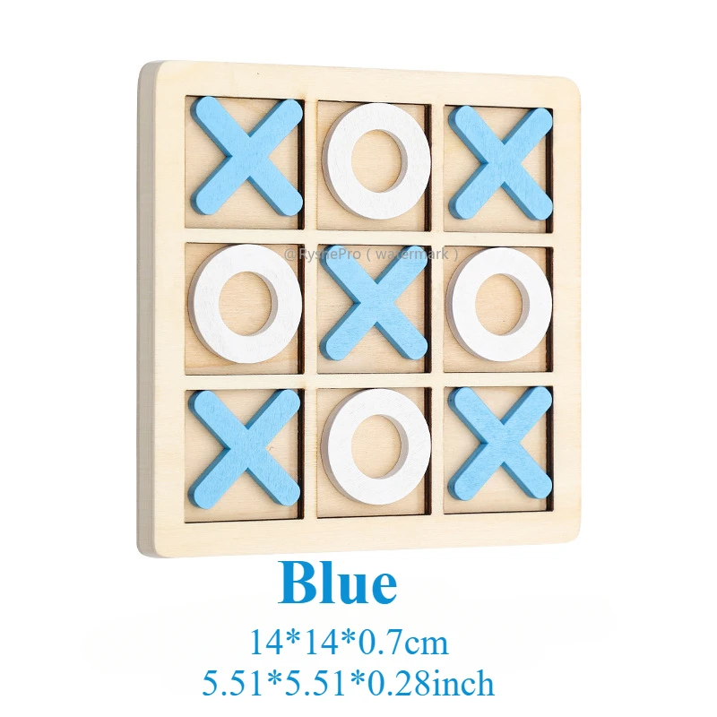 Tick Tac Zehe Holzbrettspiel für klassisches Familienspiel Kinderpuzzle Xo Schachblöcke Spiele Demenzaktivitäzehn für Senioren: Weiß