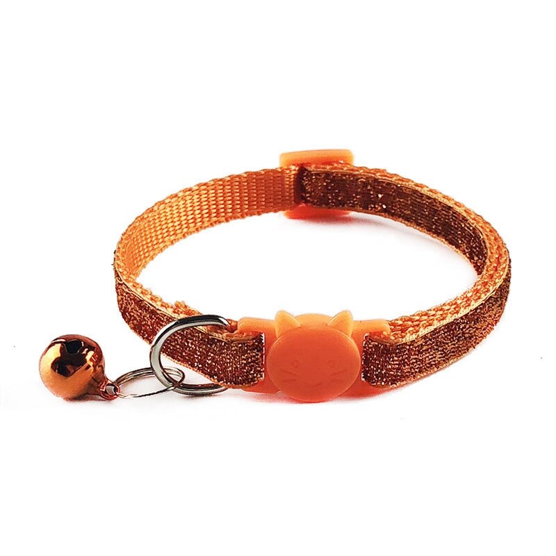 Glitter Quickly Release Yorkie Dog Collar For Small Dogs Pet Collar Cute Adjustable Nylon Ribbon Collar With Bell Cute Sequin: E