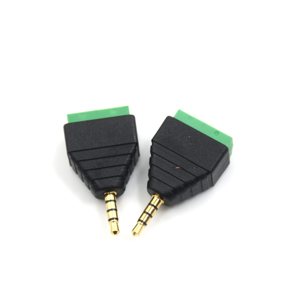 3.5 mm male 4 pin Terminal Block Plug connector Video AV Balun 3.5mm 4 Pole Stereo Male to AV Screw Terminal Stereo Jack