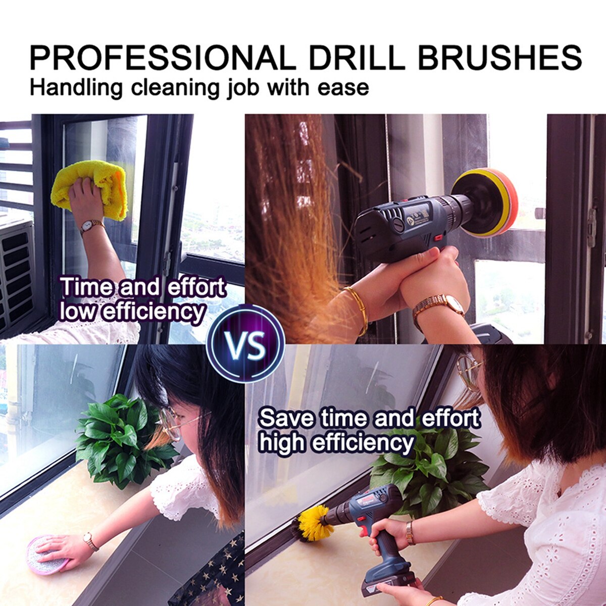14Pcs Electric Drill Brush Set Power Scrubber Attachment Polishing Cleaning Kit for Bathroom Bathtub Car Wheel Polishing Brush