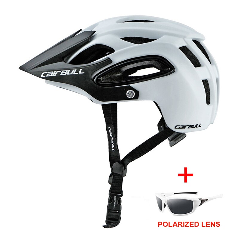 Sports Breathable Riding Cycling Helmet with Glasses Men Women Ultralight Mtb Bicycle Helmet Outdoor Road Mountain Bike Helmet: White 2 / L(58-62)