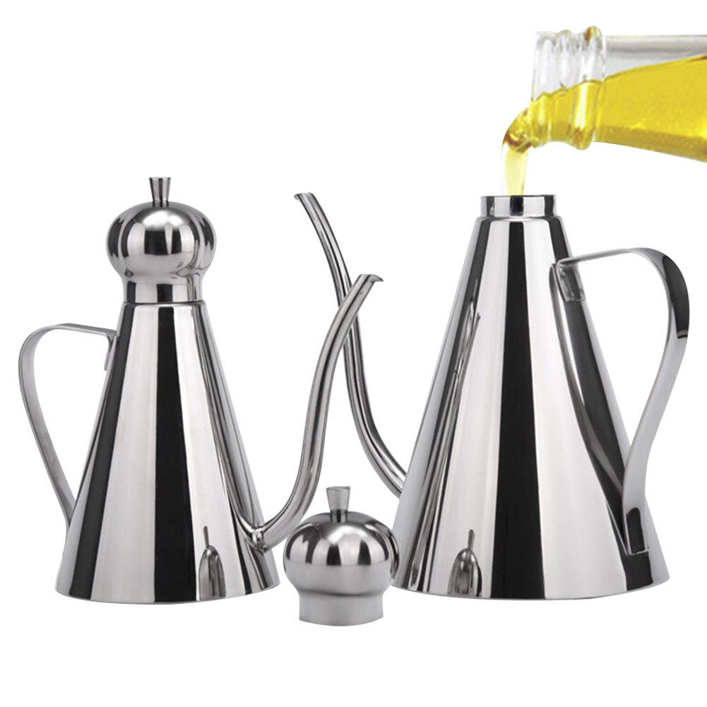 Stainless Steel Oil Bottle Kitchen Storage Container Multi Use Vinegar Dispenser Gravy Bolt Kitchen Accessories