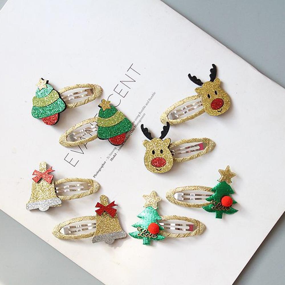 Femmes Filles Mignon Noël Épingles À Cheveux Pince À Cheveux Bandes Dessin Animé Chapeaux Enfants Barrettes Tout-petits Charme Bijoux Accessoires De Cheveux