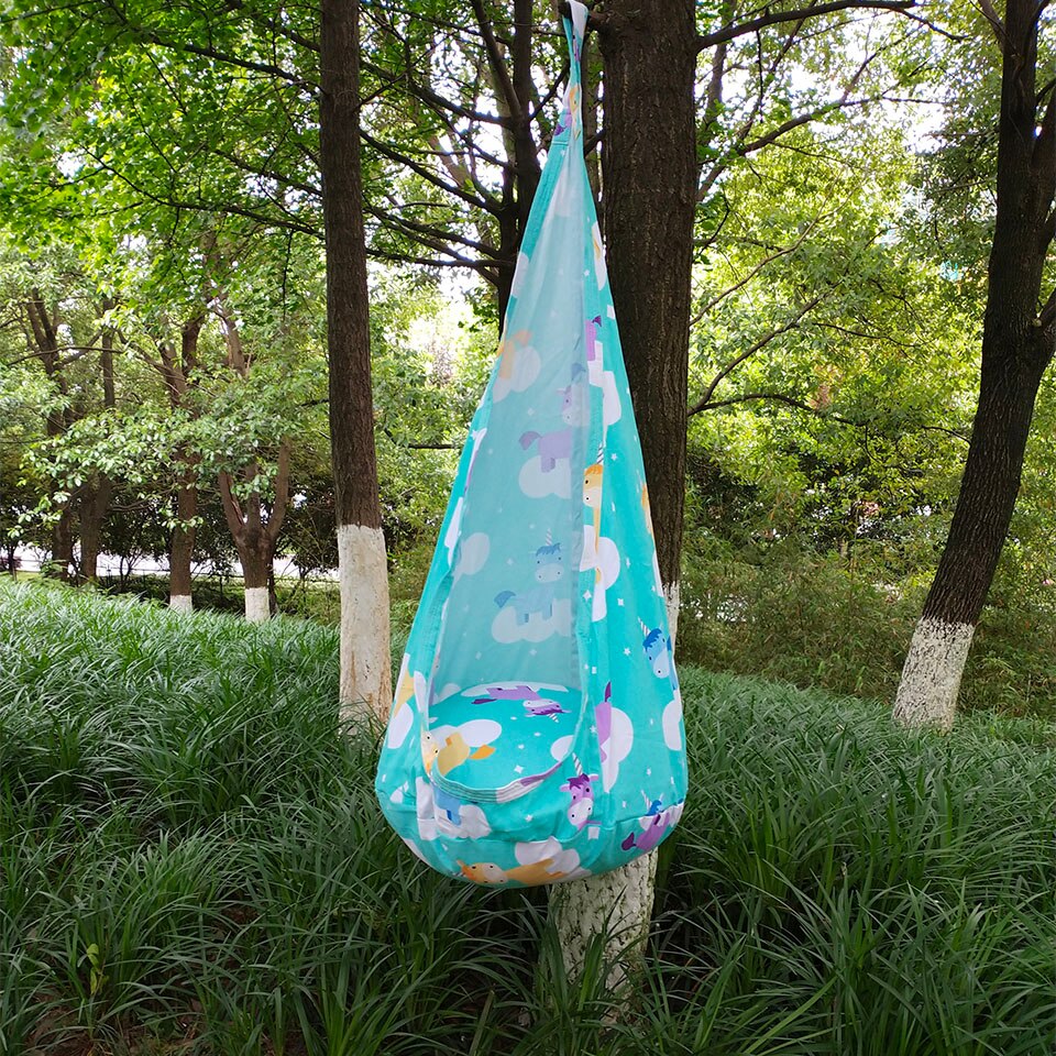 Kleurrijke Eenhoorn Kinderen Hangmat Tuinmeubelen Schommel Stoel Indoor Outdoor Opknoping Seat Kind Schommel Patio Draagbare