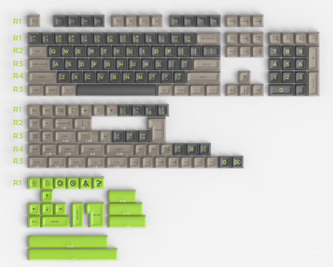 SA Profil Monster--Tastatur-Tastenkappen, benutzerdefinierte doppelt Schuss ABS-Tastenkappen, 173-Tasten für mechanische Spielen-Tastaturen von Kirsche MX Schalter: Orange