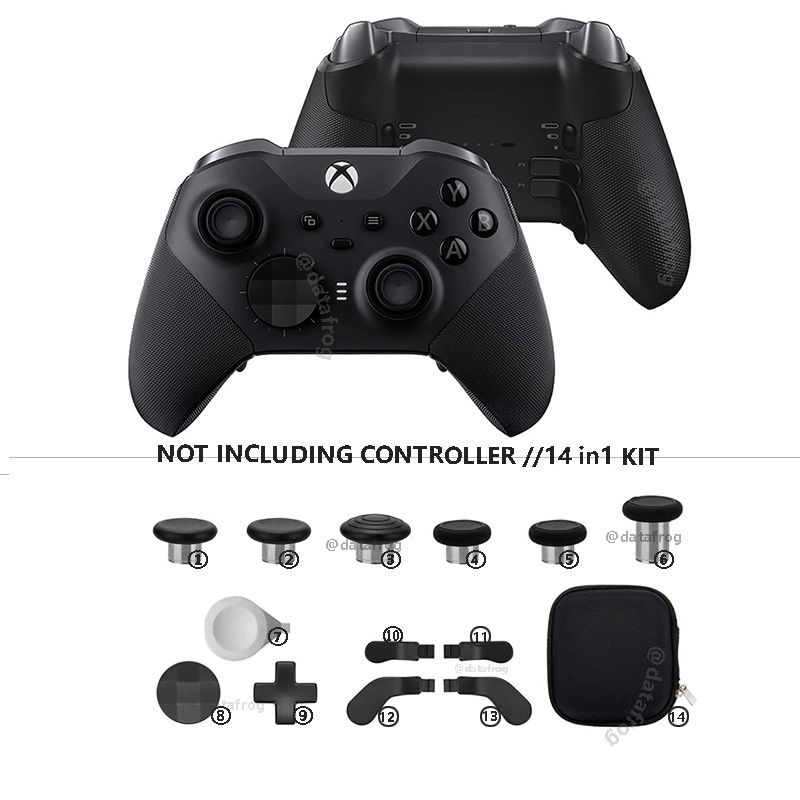 Xbox one elite series 2nd generation elite handle metal key rocker paddle accessories set: 14 Piece Set - Black