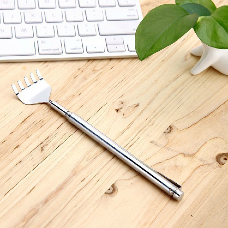 Portable Telescopic Adjustable Size Pen Clip Massage Stainless Steel Telescopic Back Scratcher Itch Scratch Massage Tool