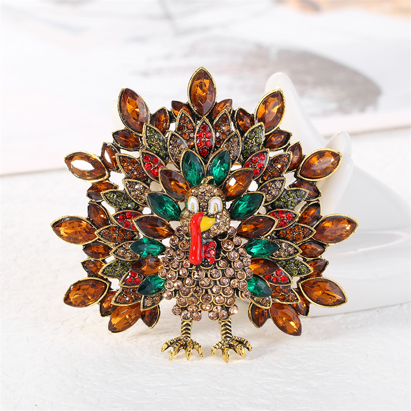 Grande broche de luxe en plumes de paon, nouvelle broche en strass, Vintage, élégance, Banquet, mariage, Corsage, manteau, boucle de châle: Plaqué platine