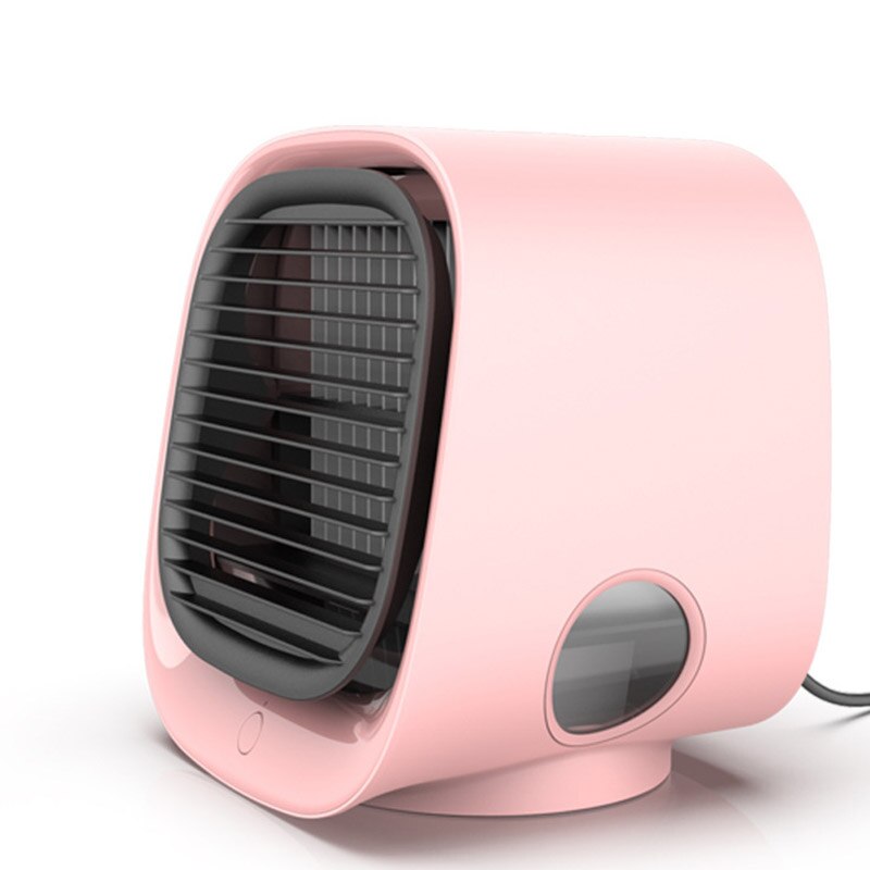 Air conditioner Mini USB Air cooler Portable Arctic Air Conditioners Room Cooling 7 Colors LED Light Cooler Small Table Fans: Pink