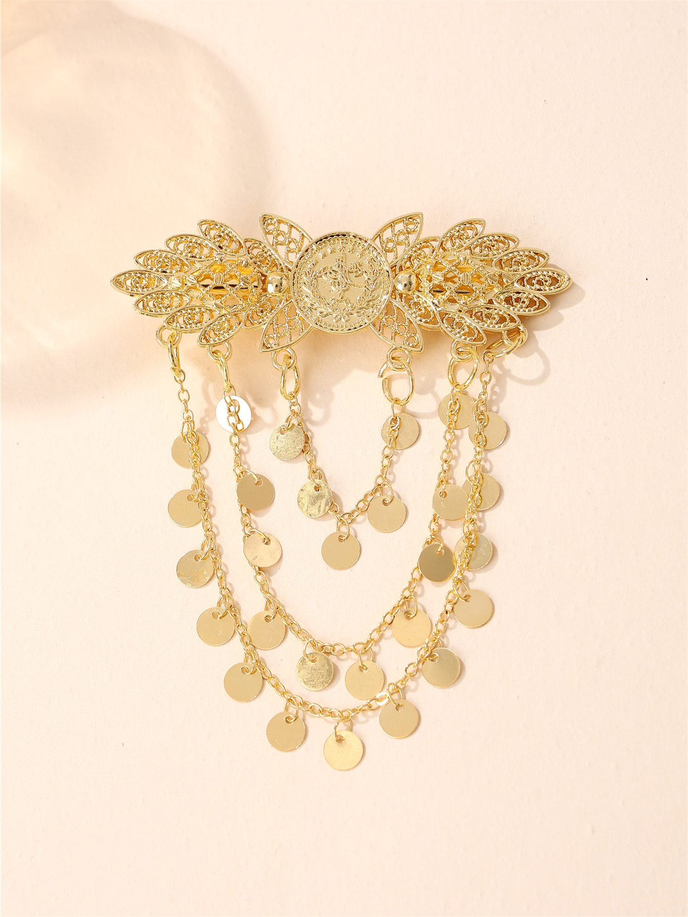 Pinza para el pelo de mariposa para mujer, de borla multicapa, accesorio para el pelo de boda para novia de Oriente Medio, Clip lateral para , Festival de Gala