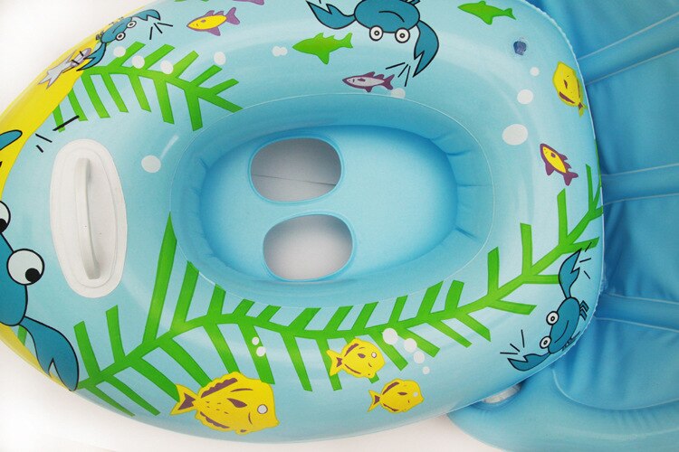 Kinderen Opblaasbare Zachte Materiaal Zwemmen Ring Auto Model Aquatische Speelgoed Afneembare Zonnescherm Baby Zwemmen Ring Drijvende Bed Rij Speelgoed