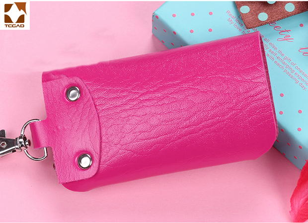 Tcgad hushållerska nyckelhållare bil nyckelring läder nyckelfodral plånbok funda para llaves omslag