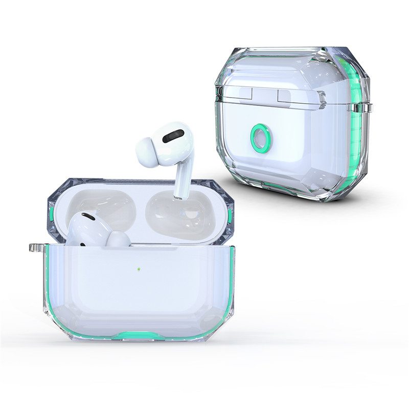 Für Apple AirPods2 Fall Klar Transparent Silikon Stoßfest Schutz Abdeckung für Funda AirPods 2 Pro Earpods Fall Zubehör: Pro Mint Green