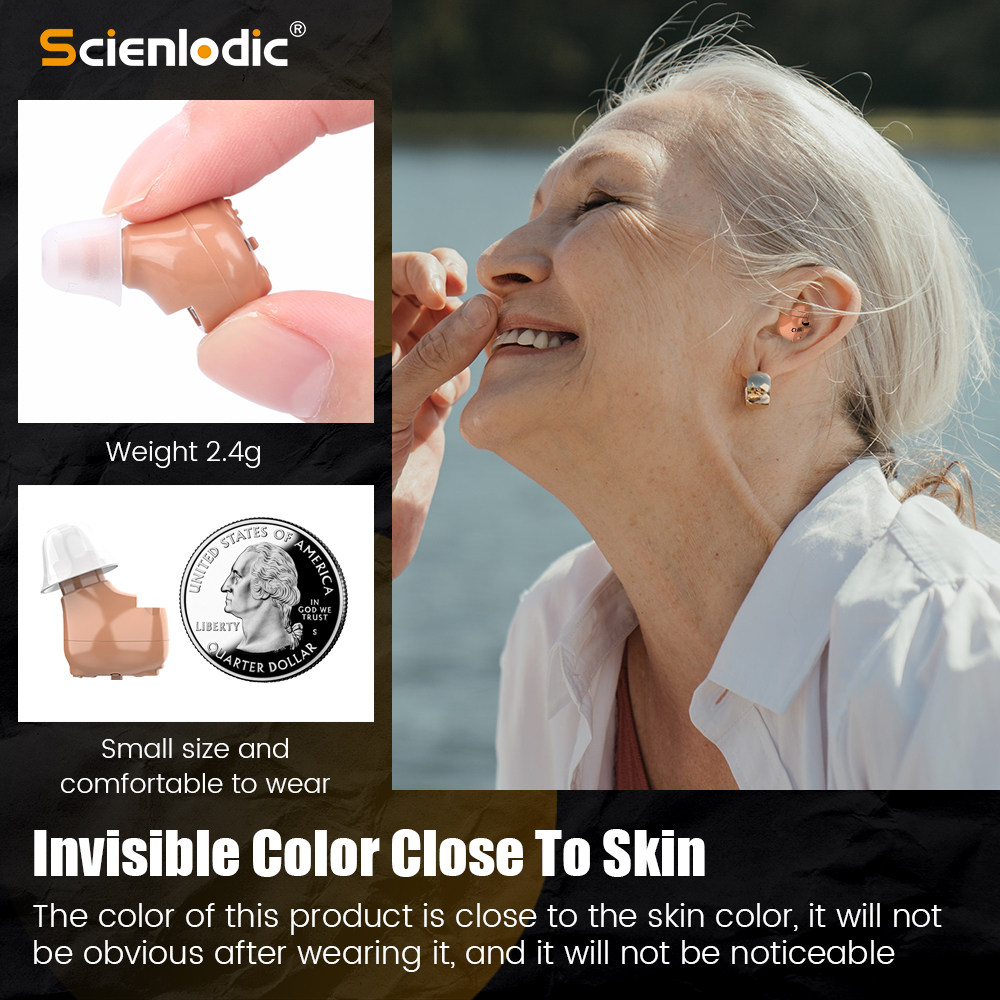 Appareil auditif Invisible, aide auditive Rechargeable CIC, Mini aide auditive pour personnes âgées sourdes, amplificateur auditif