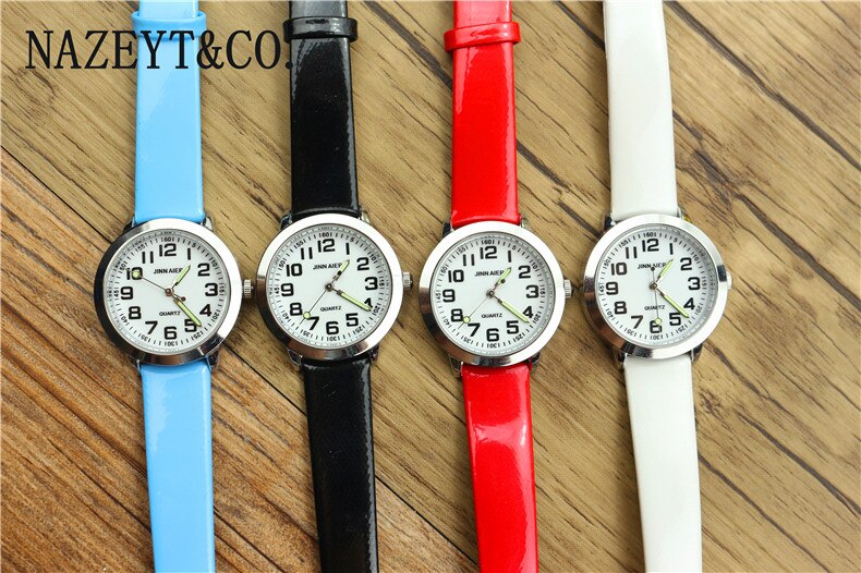 enfants simple visage montre à quartz petits garçons et filles apprendre à temps montre cuir décontractée anniversaire noël horloge