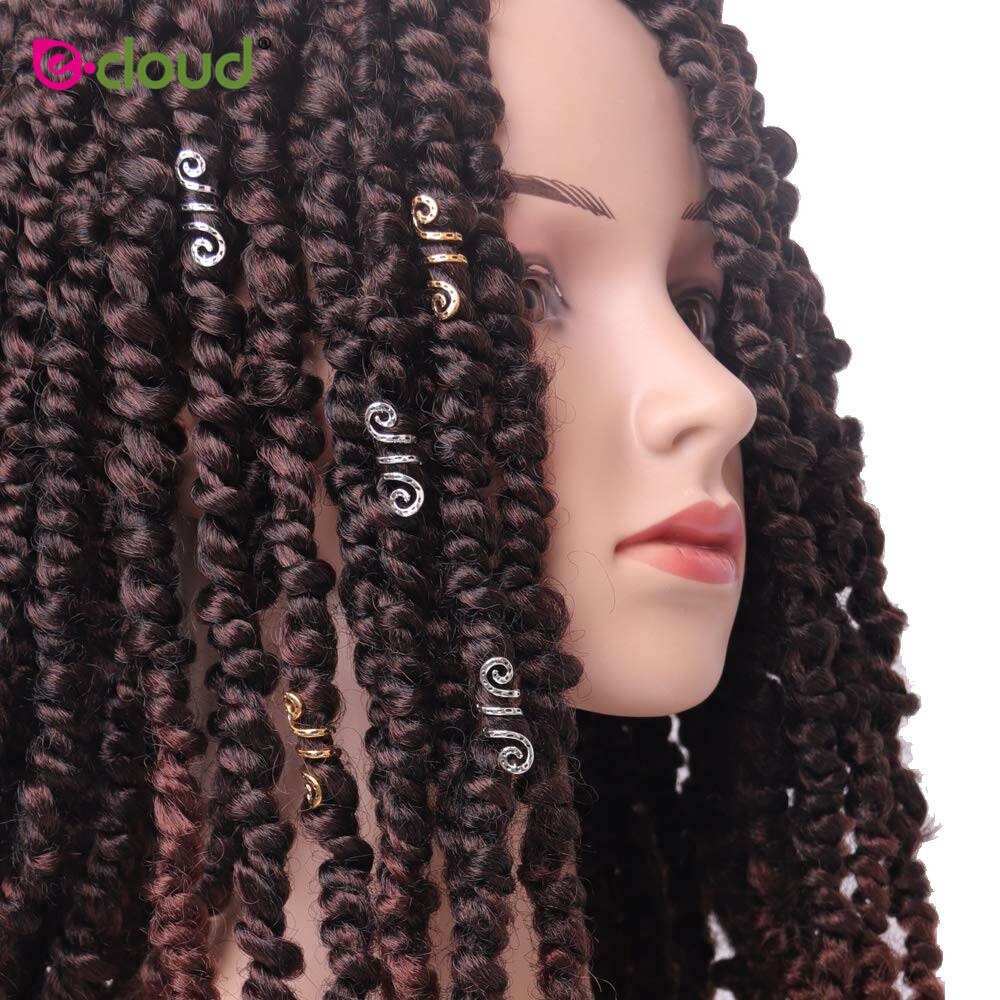 20Pcs Zilver Metalen Haar Ringen Buis Clips Spiraal Haar Vlecht Dread Baard Dreadlock Kralen Voor Haar Accessoires Charms