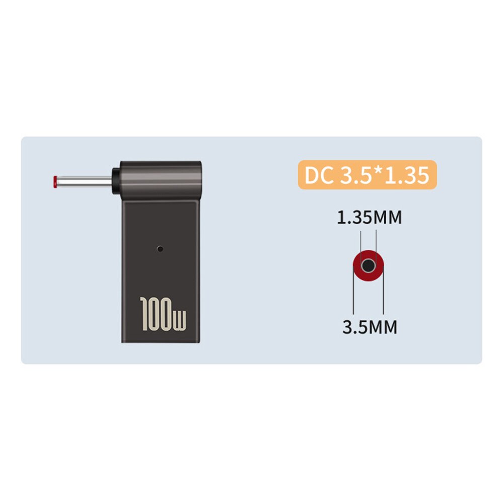 PD 100W szybka wtyczka ładowania rodzaj USB C żeńskie gniazdo gniazdo do 4.5x3.0 4.0x1.7 5.5x2.1 5.5x2.5 7.4x5.0 4.0x1.35 mężczyzna konwerter wtyczki: 3.5x1.35mm