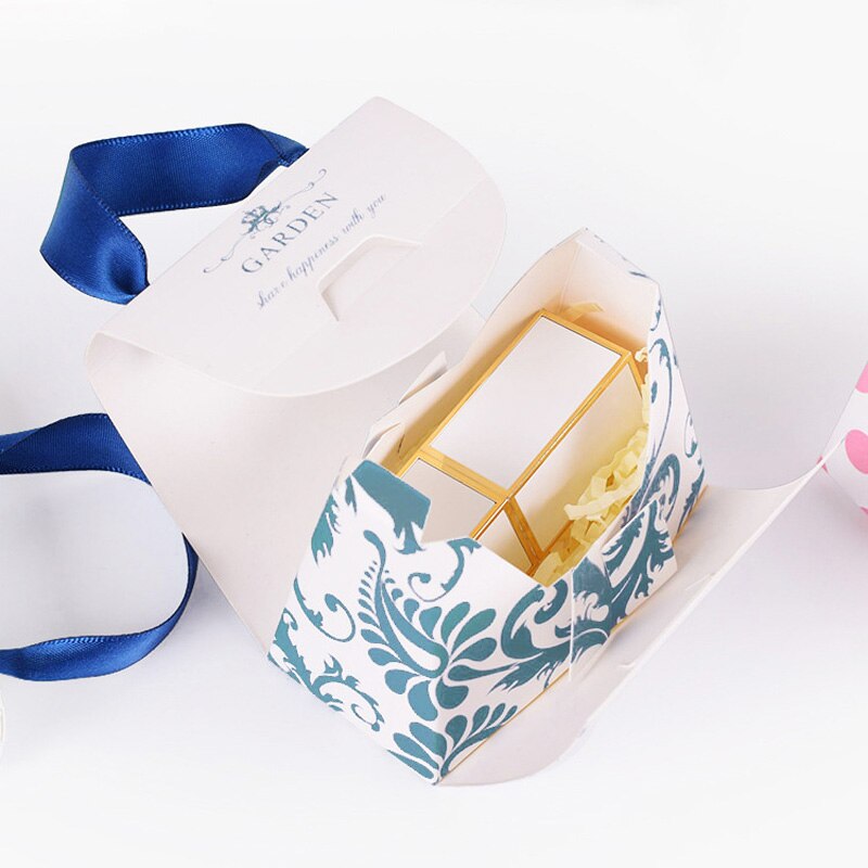 10pcs Floral Paper Storage Box Cute Pink Dot Handbag Box School Office Desk Accessories Stationery Pencil Organizer