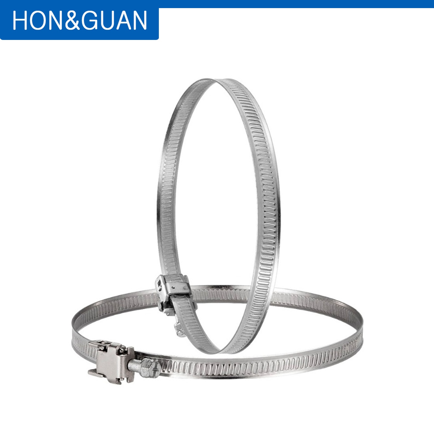 2pcs 5inch 125mm Stainless Steel Hose Clips Duct Clamp Adjustable Worm Drive Hose Clamp