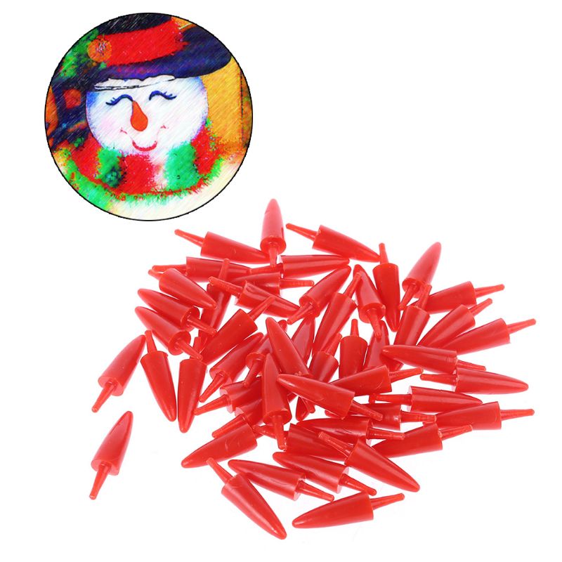 50 stk 12 x 23mm plast diy snemand næse til håndlavet håndværk børn børn legetøj juledekoration