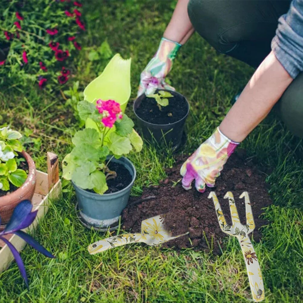 3PCs/Set Three-piece Shovel Rake Planting Tools Combination Home Gardening Tool Set Balcony Home-grown Mini Digging Suits