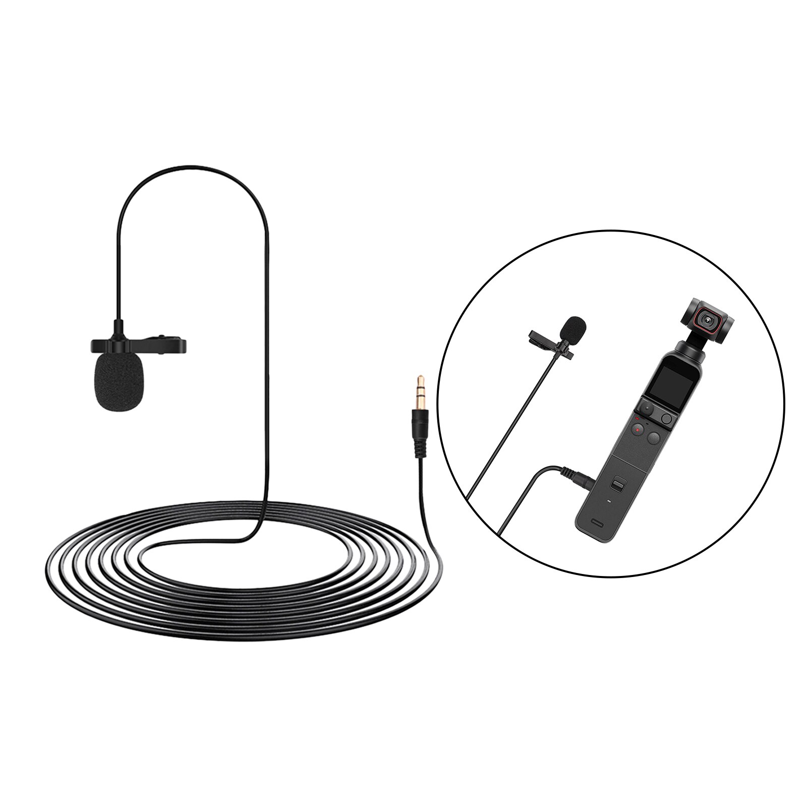 Clip On Lapel Microphone Mic 3.5mm for DJI Pocket2 Video Recording Interview