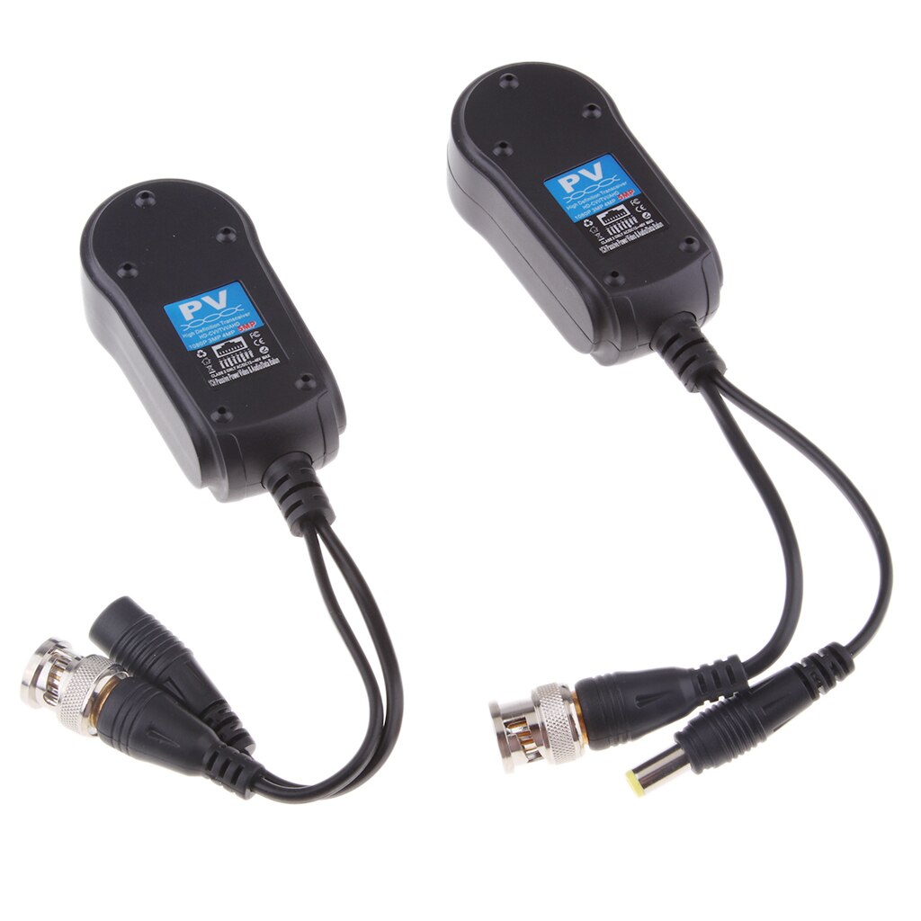 2Pcs ABS Video Balun Video Balun Transceiver Video Balun Passive Black