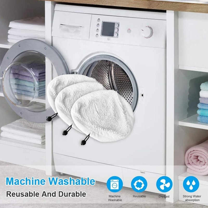 6PCS Steam Mop Pads Washable Microfiber Cleaning Pads Replacement Pads Accessories for Shark X5 H2O H20 S302 S001