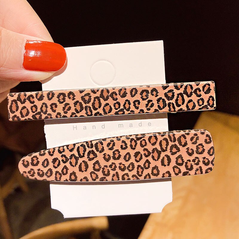 2 stk/sæt dameprint leopard akryl hårnåle søde hårspænder hårspænder pandebånd ins hårtilbehør: 7