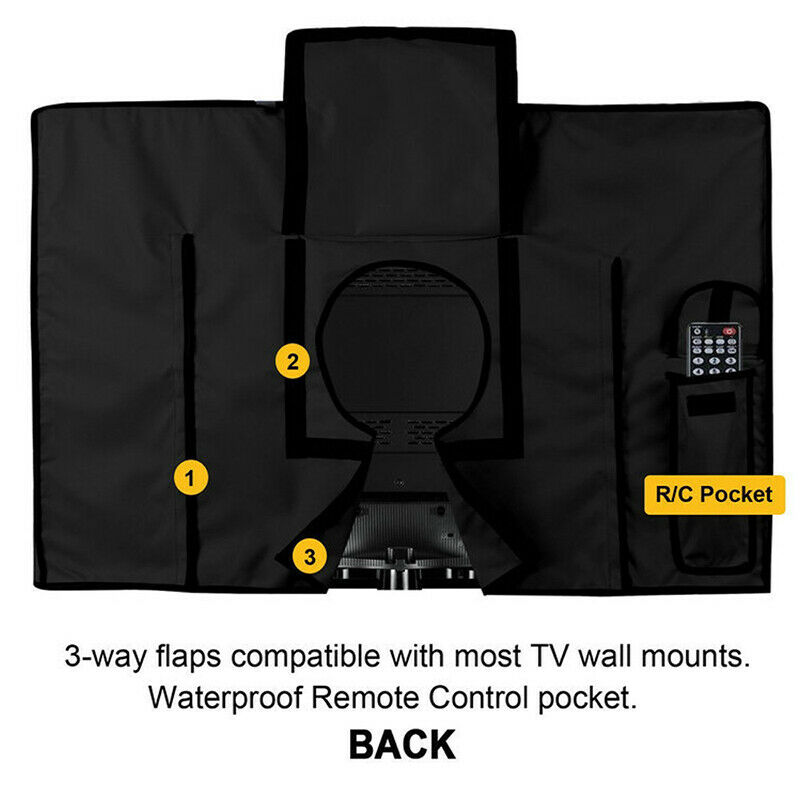 Patio Outdoor TV Screen Dustproof Waterproof Cover Sets Black Television Material Protector Polyester TV 22'' To 52'' Inch