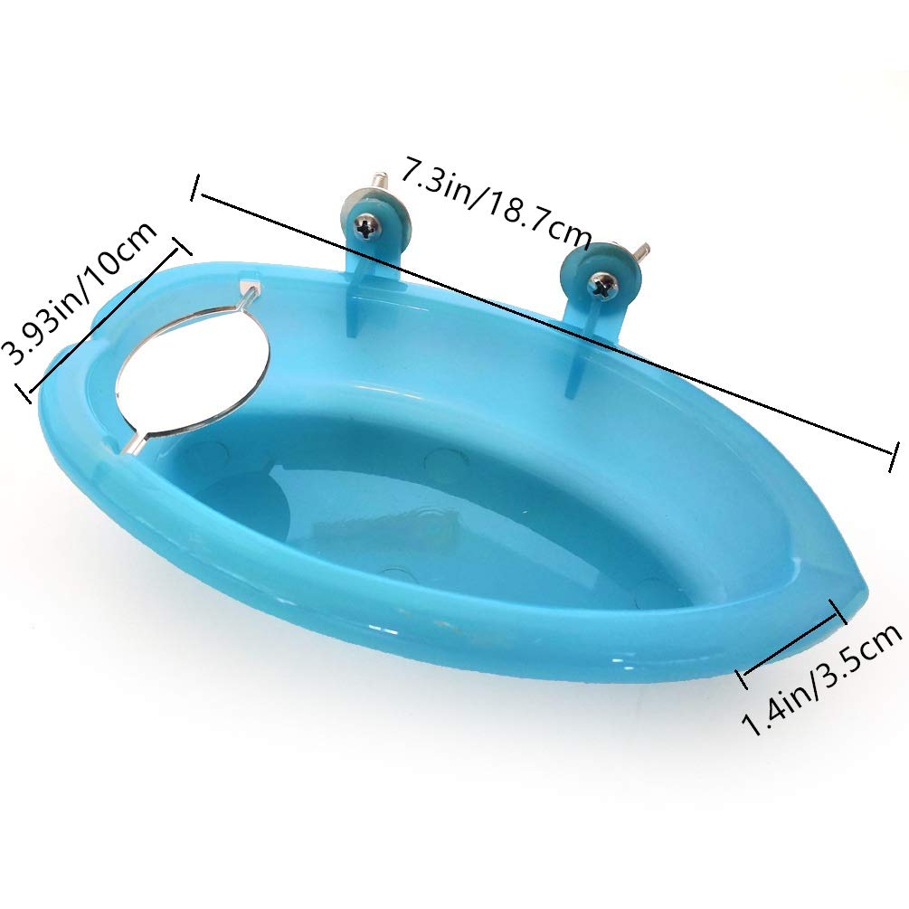 Bird Bath with Mirror Portable Bathroom Parrot Bathing Tub Shower Bathtub for Parakeet Cockatiel Conure Budgie