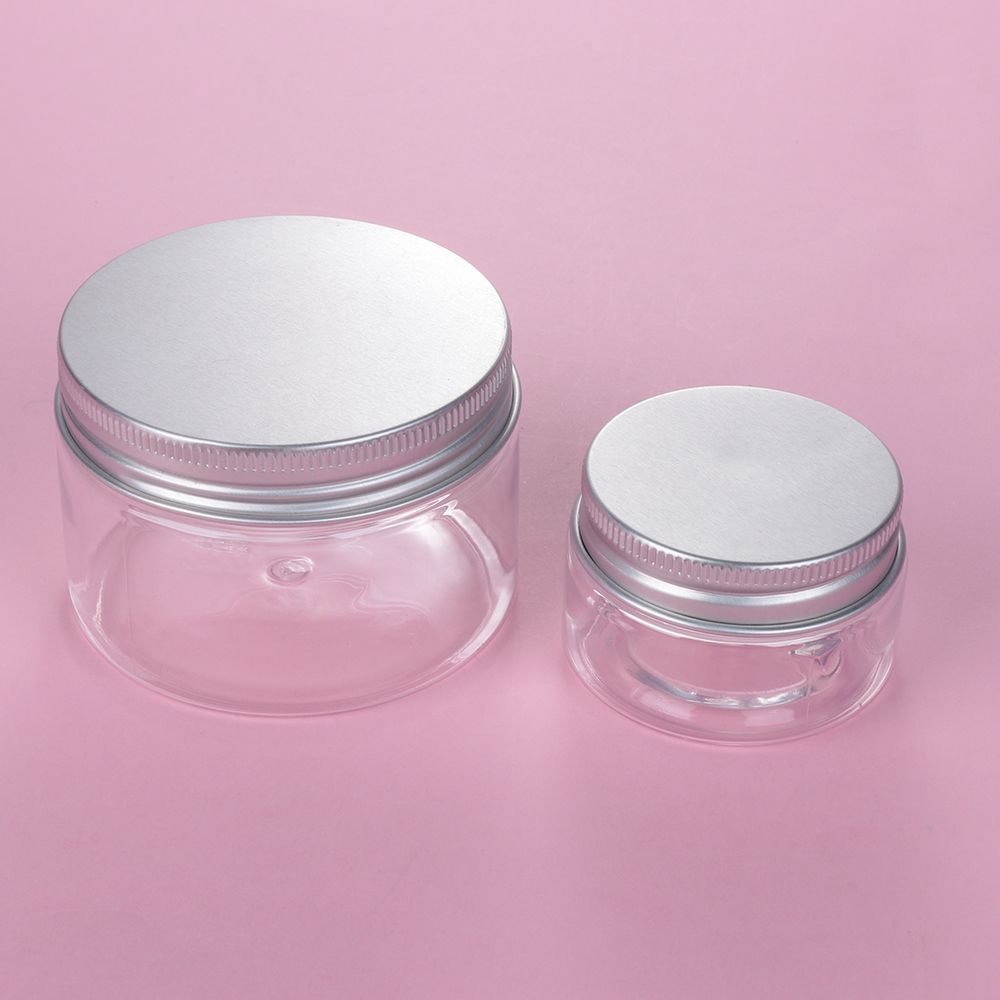 1PC Aluminum Cover Storage Box Transparent Plastic Tin Bottle Empty Jar Cosmetic Lip Balm Container Oil Wax Tin Pot