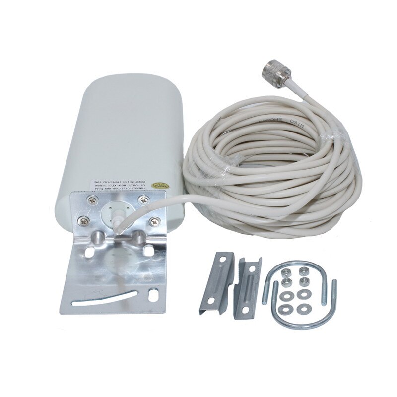 Gsm-antenneforsterker 3g 4g lte-antenne 20 dbi 3g ekstern antenne med 10m kabler 698 2700 mhz til 2g 3g 4g celluar signal repeater