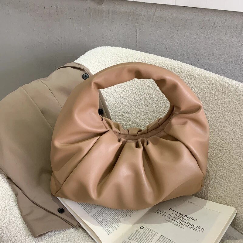 Bolso De hombro De lujo para mujer, bolsa De mano femenina con pliegues, a la , suave, Torebka,