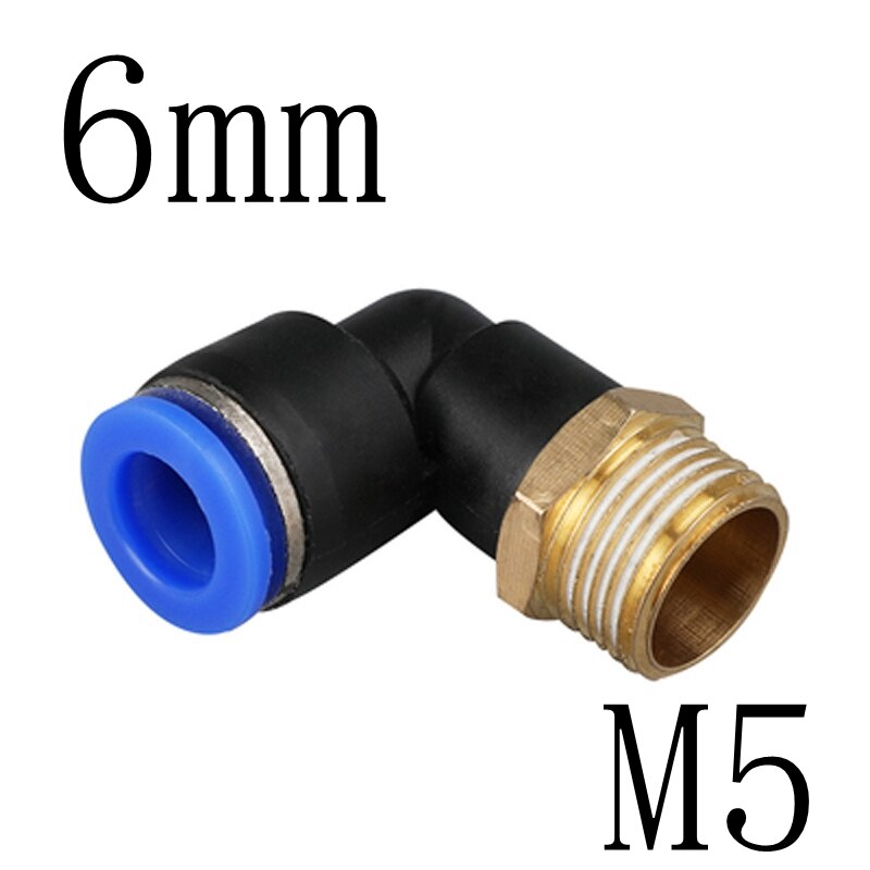 4mm 6mm 8mm 10mm Tube To 1/8" 1/4" 3/8" 1/2" BSP Male Thread Elbow One Touch Air Pneumatic Pipe Fitting Quick Connector: PL6-M5