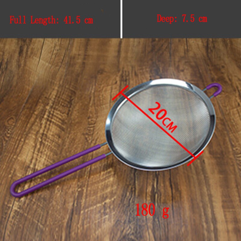 Optional Stainless Steel Fine Mesh Wire Sieve Tea Strainer Mesh Oil strainer Flour Colander Sieve Food Filter: 20cm silica gel