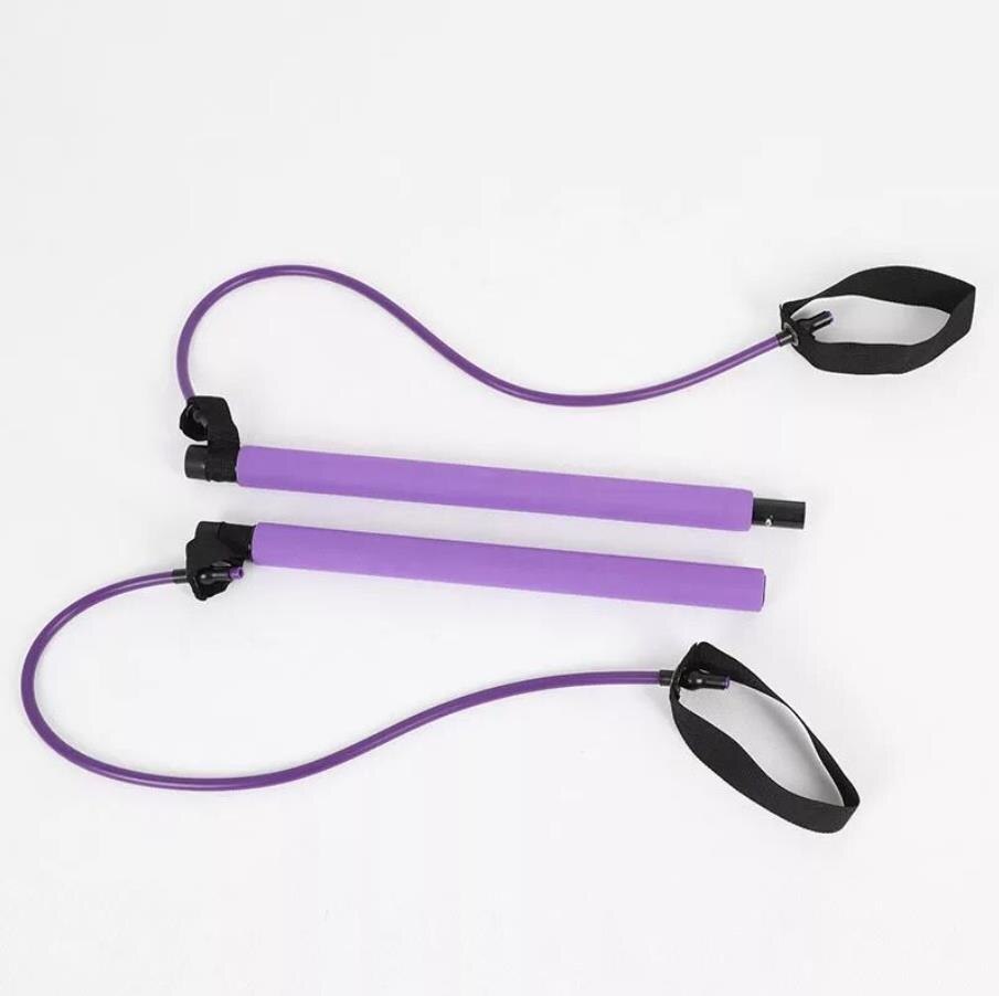 Oefening Weerstand Band Yoga Stok Pilates Stok Draagbare Fitness Weerstand Band Elastische Band Touw Voor Body Workout Thuis: purple