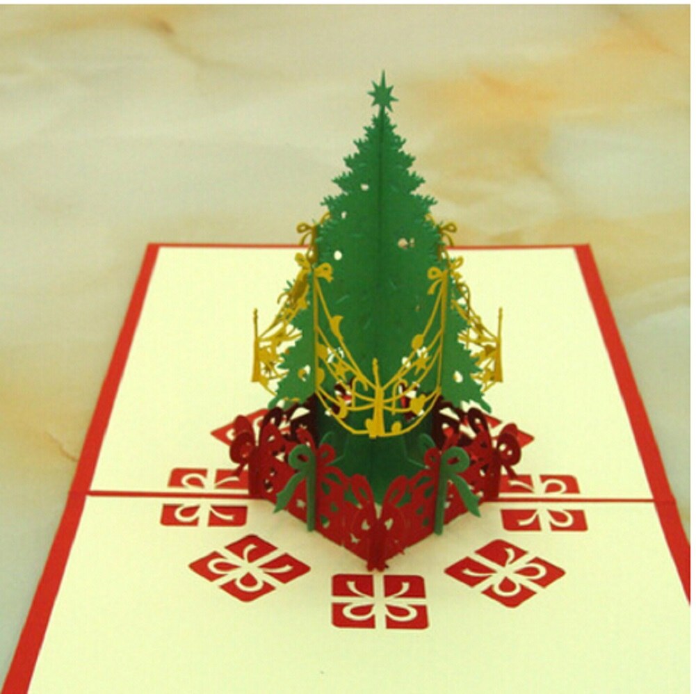 3D Pop Up Origami Greeting Christmas Cards Stereoscopic Christmas tree: A