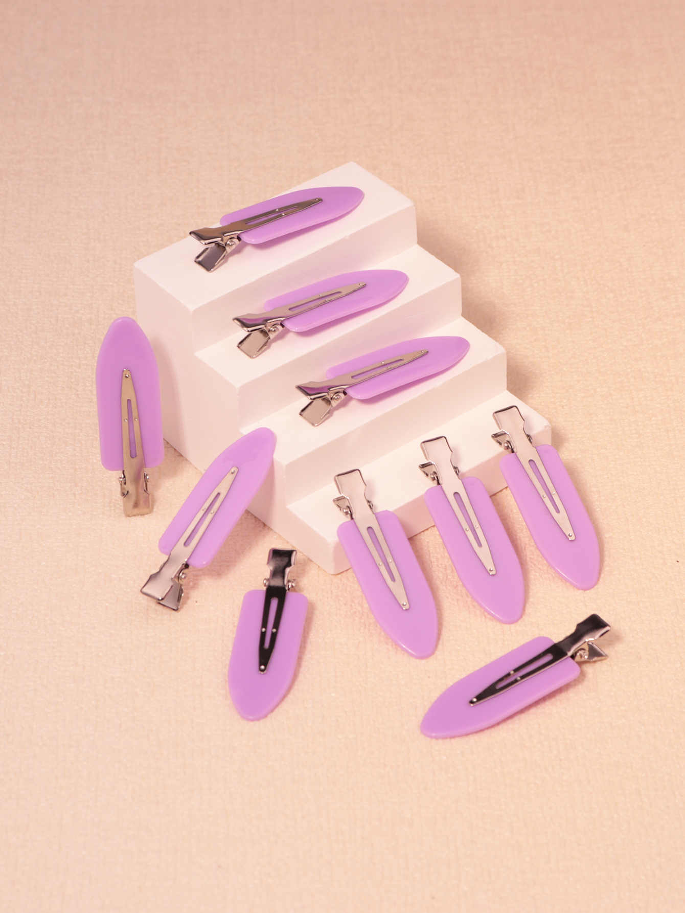 10 Uds. Pinzas para el cabello laterales antideslizantes sin costuras, peinados de maquillaje, pinzas para el cabello, accesorios para el cabello de , especiales para pelucas de cabello real: Morado