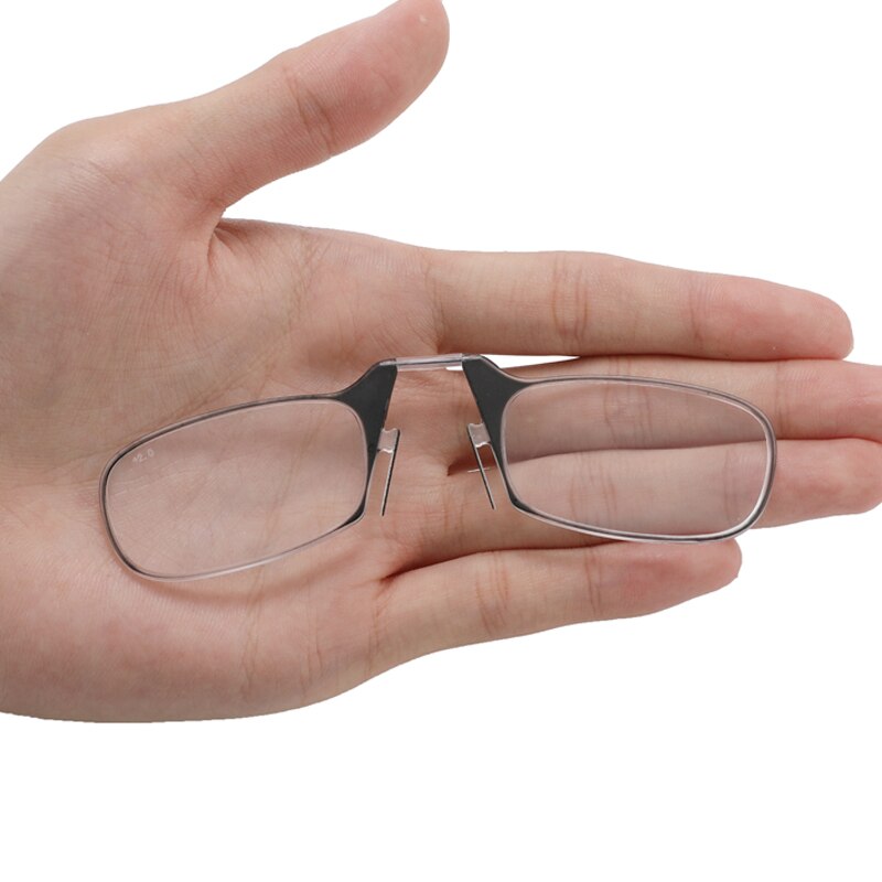 Nose clip reading glasses for both men and women portable legless reading glasses can be attached to a mobile phone case