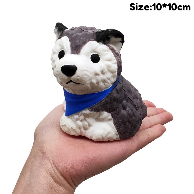 Långsam stigande squishy valp hund klämma husky hund jumbo doftande dekompression tecknade djur lindrar stress ångest leksak: Dw-hsql