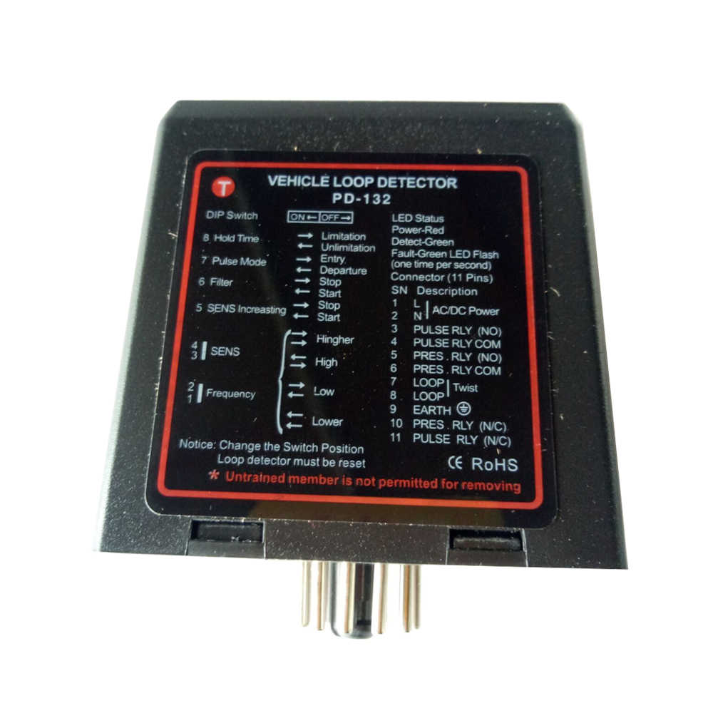 Détecteur de boucle de véhicule Signal noir | Avec bobine de 50m, capteur à boucle unique avec quatre classes, réglable 12v 24v 110v 230v