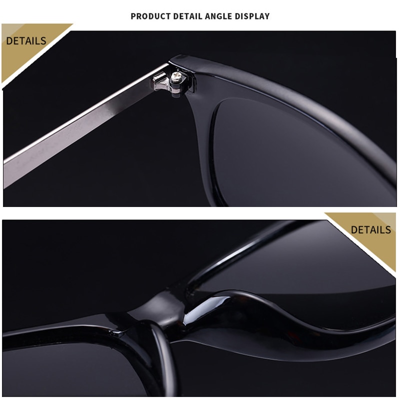 Jsooyan vintage retro solbriller mænd polariserede firkantede mærke solbriller til mænd  uv400 kørsel spejl beskyttelsesbriller