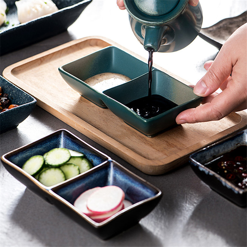Japanse Keramische Retro Kruiden Saus Schotel Creatieve Boter Mosterd Sushi Azijn Soy Schotel Porselein Schotel Keuken Servies