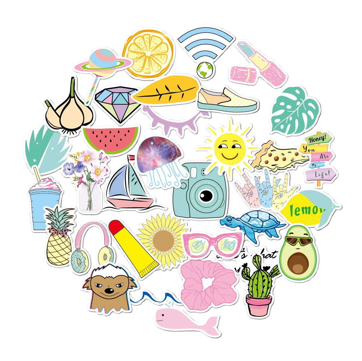 50PCS Cartoon INS Style Vsco Girl Stickers For Laptop Luggage Stickers For Moto Car &amp; Suitcase Cool Laptop stickers