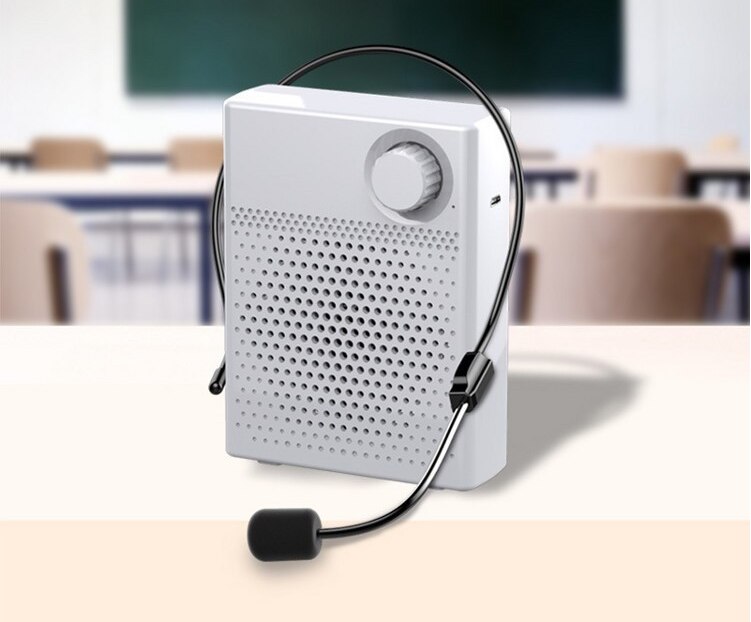 Bærbar 12w stemmeforstærker lydforstærkende musik spiller kablet mikrofon linning til klasselærere tour guide 1200 mah