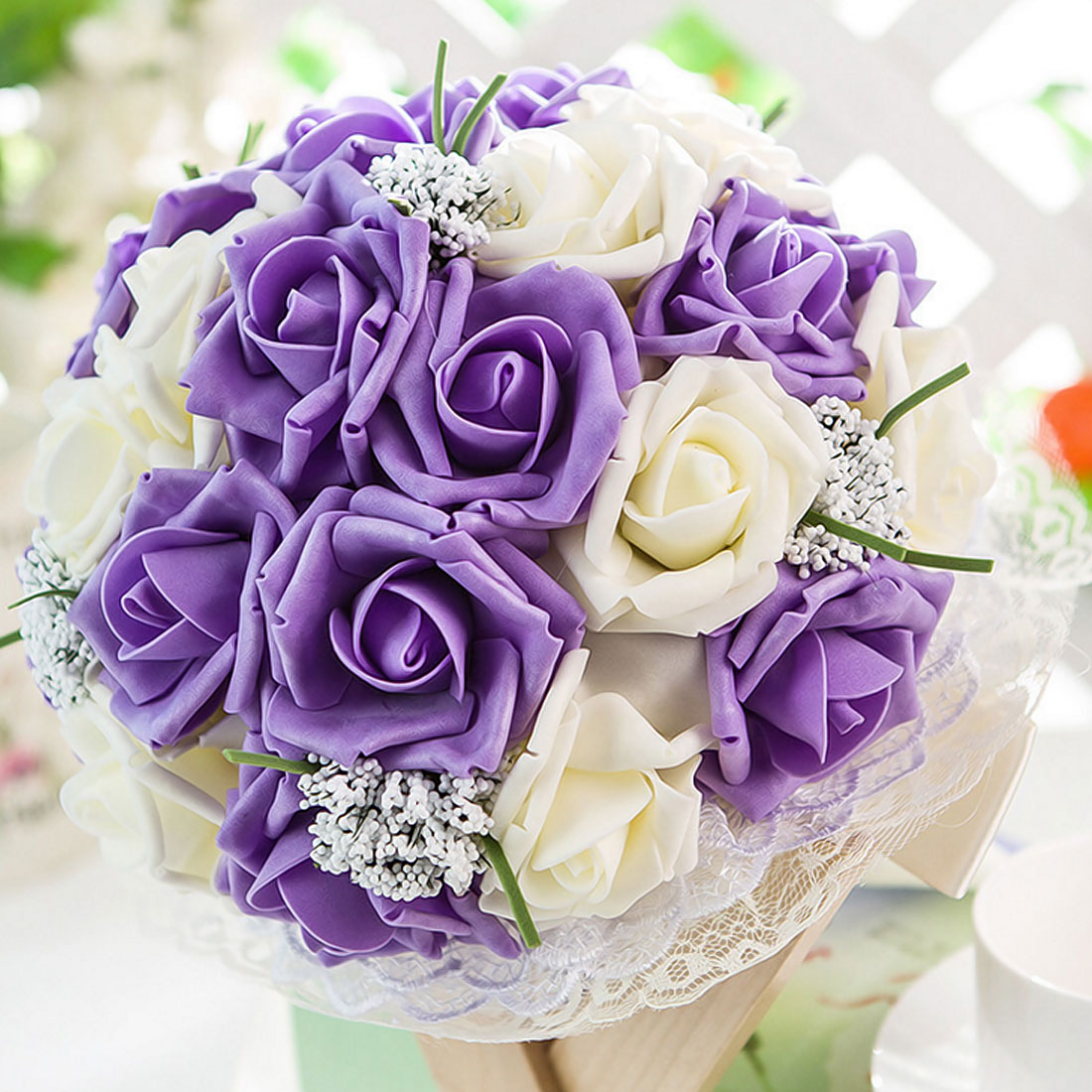 10 Heads 7CM Artificial Rose Flowers Wedding Bride Bouquet PE Foam DIY Home Decor Rose Flowers Wedding Decoration 11 Colors